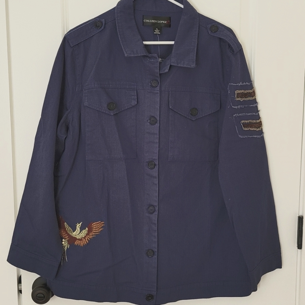 NEW Colleen Lopez Haute Hustle Military Jacket Size XL